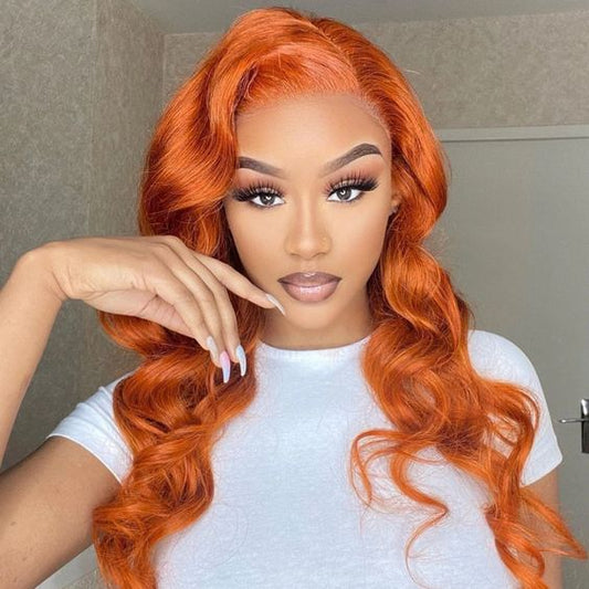 Human Hair 13x4 Lace Front Ginger 350 Wig - All textures are customizable