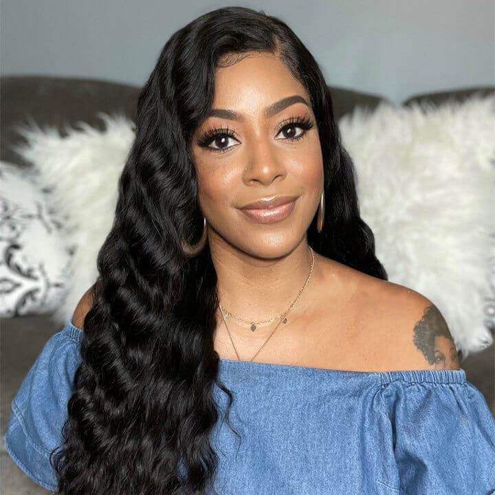 Human Hair 4x4 Lace Closure Deep Wave Wig