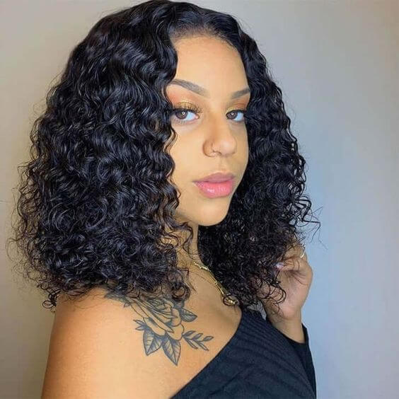 Human Hair 13x4 Lace Front Deep Curly BOB Wig