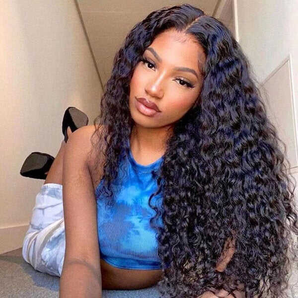 Human Hair 4x4 Lace Closure Deep Curly Wig