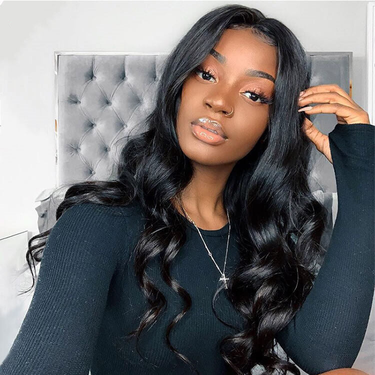 Human Hair 13x4 Full Lace Front Loose Wave Wig