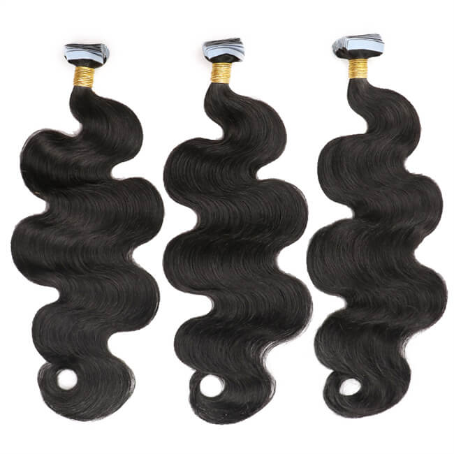 Body Wave Tape In Hair Extensions