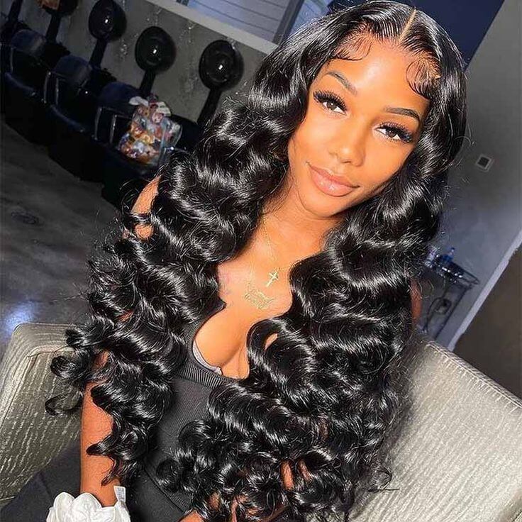 Human Hair 4x4 Lace Closure Loose Wave Wig