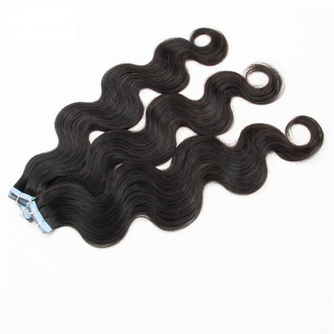 Body Wave Tape In Hair Extensions