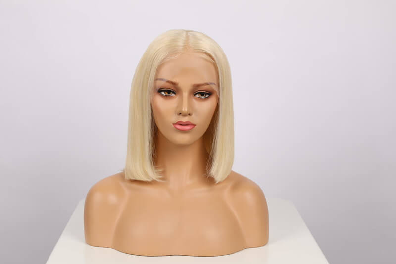 Human Hair 13x4 Lace Front 613 Blonde Straight BOB Wig