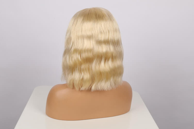 Human Hair 4x4 Lace Closure 613 Blonde Body Wave BOB Wig