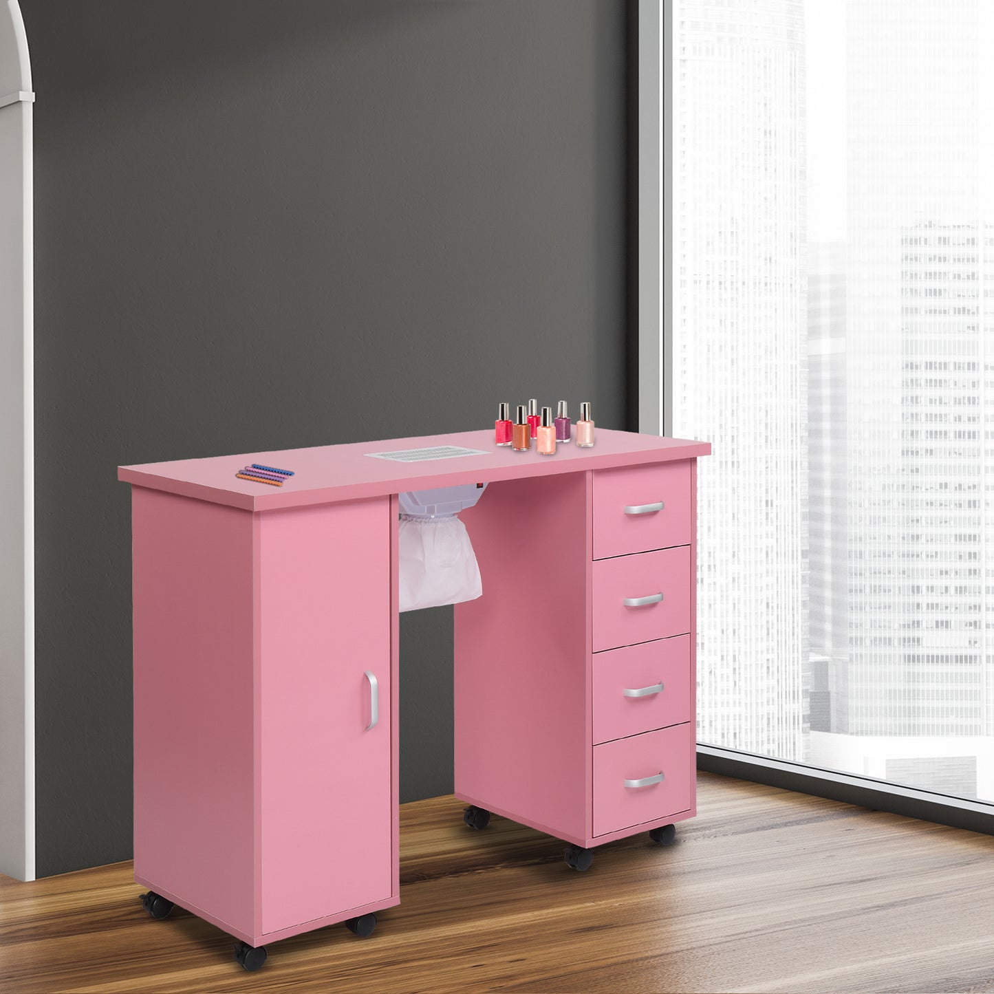 MDF Single Door 4 Drawers With Fans, Nail Art Table